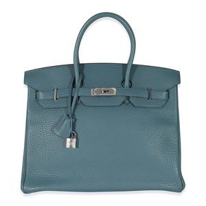 Hermes Bleu Orage Clemence Birkin 35 PHW